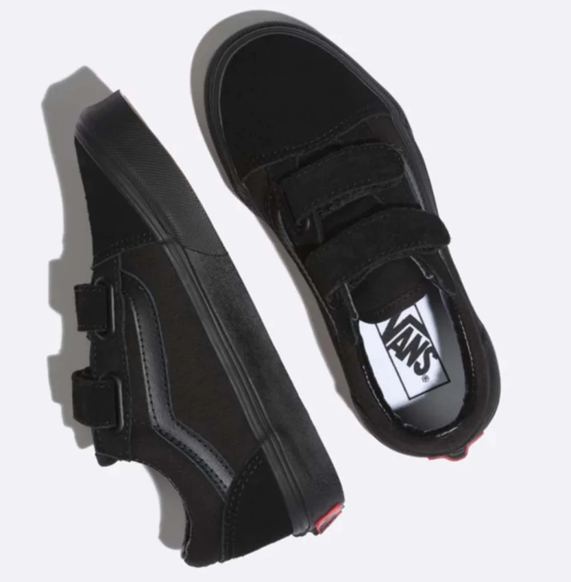 Childrens black cheap velcro vans