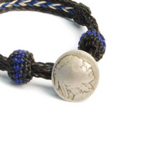 Load image into Gallery viewer, CHAMULA Concho Bracelet Blk Wht Blue Unisex (LF)