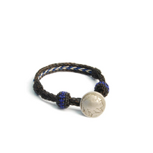 Load image into Gallery viewer, CHAMULA Concho Bracelet Blk Wht Blue Unisex (LF)
