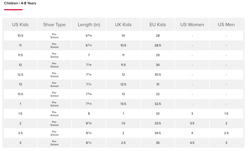 New balance size kids hotsell