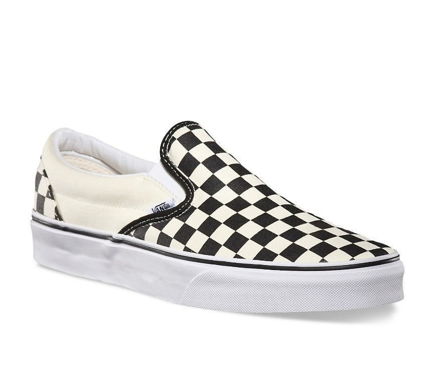 Black and gray checkerboard vans with laces Clearance