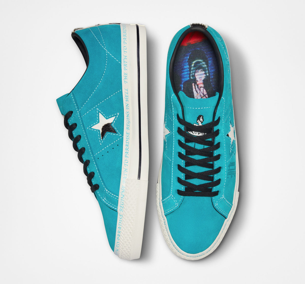 CONVERSE One Star Pro Ox Sean Pablo 173215c Rapid Teal Black Egret Uni leftfoot