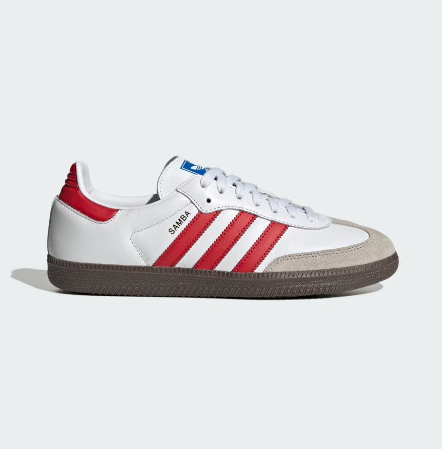 White adidas 2025 with red