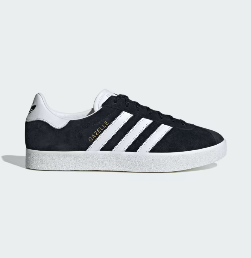 Adidas gazelle hot sale white black stripes