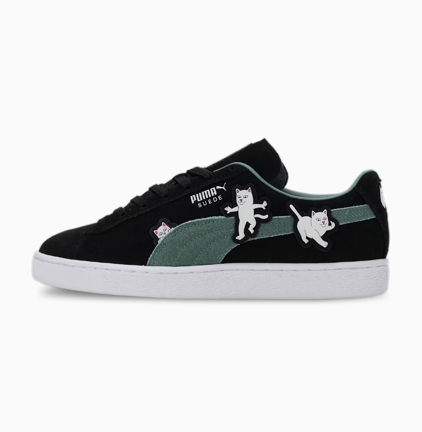 Puma suede black on sale ribbon