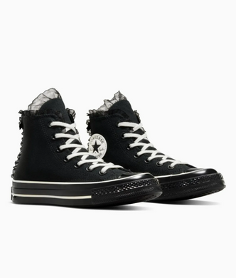 CONVERSE 70 Hi Black Ruffles & Bows A10026C Unisex (LF)