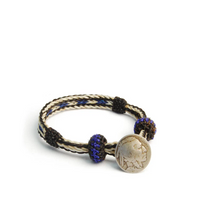 Load image into Gallery viewer, CHAMULA Concho Bracelet Wht Blk Blue Unisex (LF)
