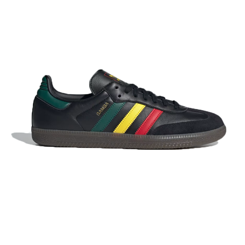 Leftfoot - adidas - Samba OG (Rasta Black) - Black/Yellow/Green