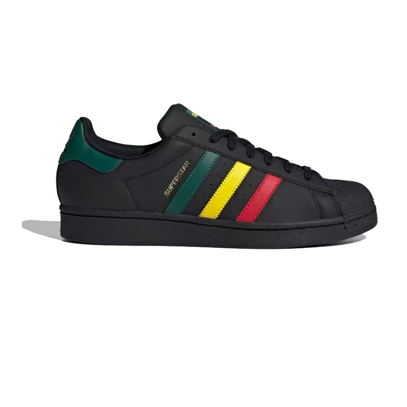 Leftfoot - adidas - Superstar - Black Yellow/Collegiate Green