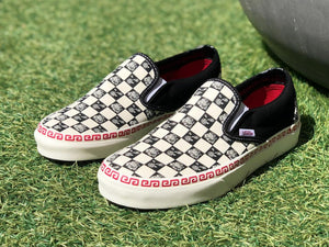 Red checkerboard vans slides sale