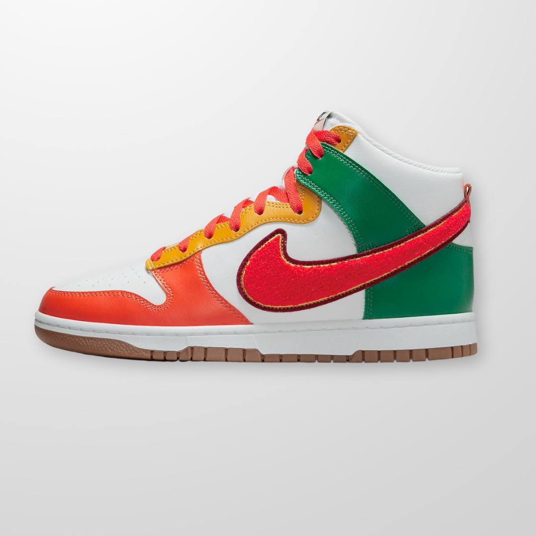 Nike dunk top hi red white