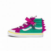 Load image into Gallery viewer, VANS TODDLERS DINOSAUR SK8 HI REISSUE 138 V DINO FUCHSIA RED/PEPPER