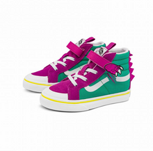Load image into Gallery viewer, VANS TODDLERS DINOSAUR SK8 HI REISSUE 138 V DINO FUCHSIA RED/PEPPER