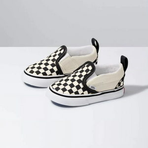 VANS Toddlers Slip On V Checkerboard Black/White (LF)