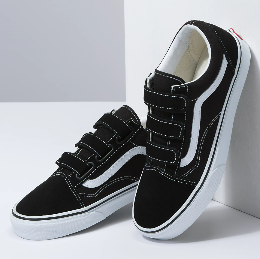 VANS Old Skool V Suede Canvas Black White Unisex LF leftfoot