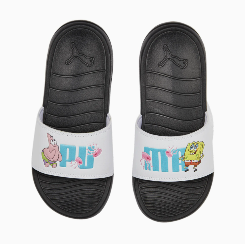 PUMA X Spongebob Popcat 20 Slides 390873 01 Kids (LF) – leftfoot.sg