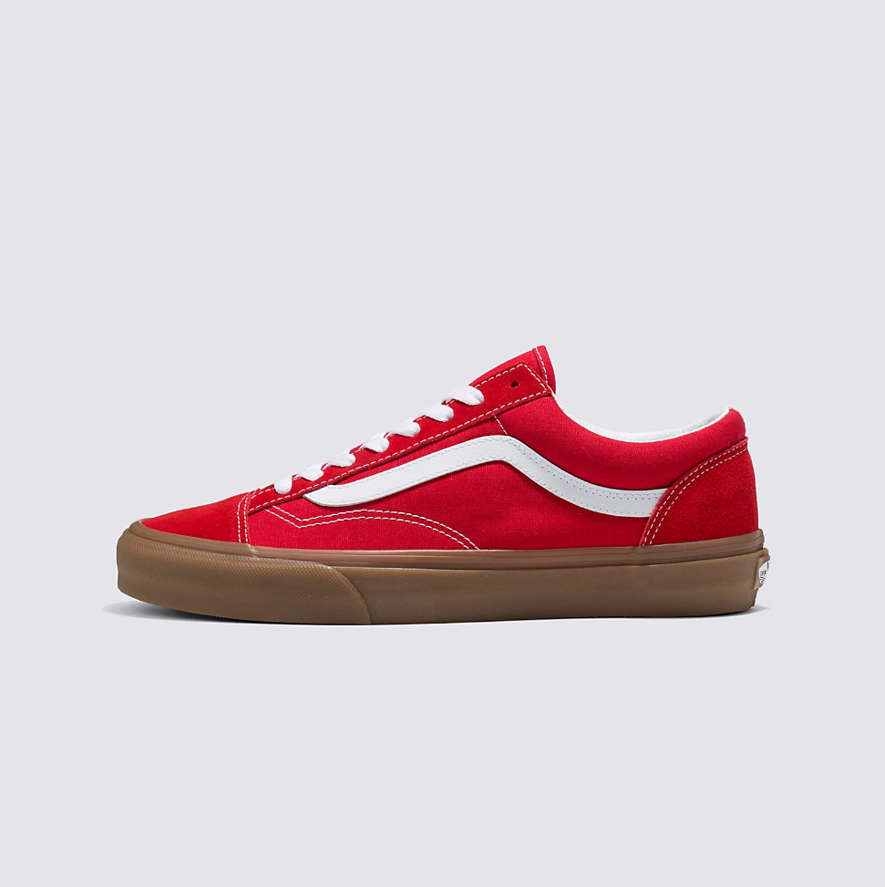 Red low tops store vans