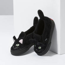 Load image into Gallery viewer, VANS SLIP ON V CATS BLACK / WHITE TODDLERS